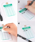 Heavy Duty Emergency Shower And Eye Wash Test Record Tags, Tough As Nails double sided tags being used for safety checks.