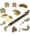 Top Tier Full Access Bi Fold Door Hardware Set Rock Solid Build components including hinges and rail for 1 1/8 to 1 3/4 inch panels.