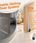 Rock Solid Heavy Duty Vertical Track Roller Wheels 4 Pack Sliding Door Bottom Guides on smooth wooden door with rubber caster.