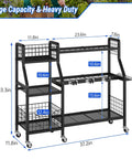 Heavy Duty Garden Tool Organizer On Wheels With Six Wheels Three Lockable And Two Baskets Large Metal Garage Tool Storage