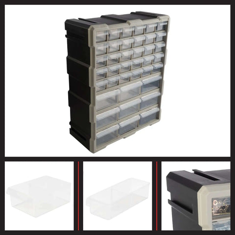 39 Drawer Plastic Small Parts Organizer With Desktop Or Wall Storage Drawers For Hardware Crafts Garage Or Classroom Use