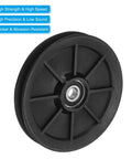 Premium Nylon Bearing Pulley Wheels 120 mm For Cable Machines And Home Gyms Rock Solid Replacement Hardware showing a single black nylon pulley.