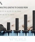Heavy Duty M6 X 40mm Flat Head Hex Socket Cap Screws Bolts 30 Pack Black Oxide Alloy Steel displayed in various lengths for furniture assembly.