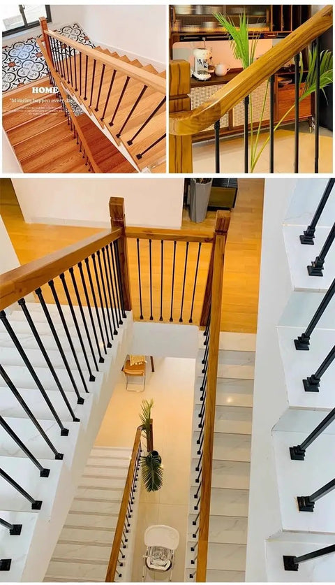 Top Shelf Square Black Iron Balustrade Spindles For Staircase Railings Featuring A Smooth Double Coat Finish And Dead Simple DIY Setup For Any Modern Home Upgrade Or Balcony Refit Project in contemporary staircase.