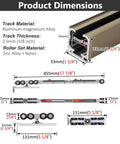 Soft Close Sliding Barn Door Track System For Interior Doors And Closets, 5.6 Foot Hardware Kit dimensions diagram