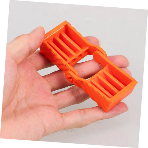 Close-up of orange Four Piece Woodworking Strap Clamp Blocks For Quick Fix Belt Clamp Accessories For Secure Stable Fastening