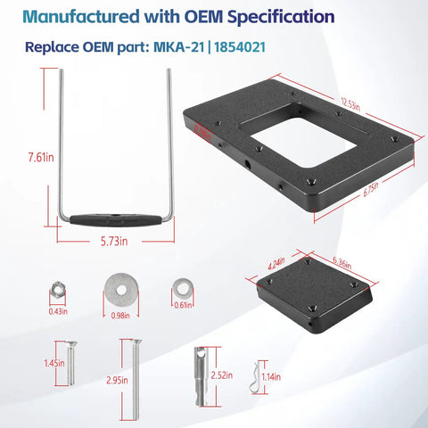 Quick Release Bracket MKA-21 For Ulterra Terrova Deckhand 40 And PowerDrive V2 Pontoon Trolling Motors Mounting Bracket Fits Standard Bow Mount Or Scissor Bow Mounts Dock Ready Trolling Setup