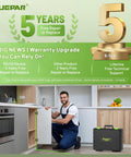 Heavy Duty Electronic Self Leveling Rotary Red Laser Level Kit showcased in a modern kitchen setting with warranty info.