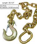 Built To Tow Heavy Duty Safety Chains Kit For 5th Wheel And Gooseneck Towing Universal Rail Or Gooseneck Connection Gold Finish