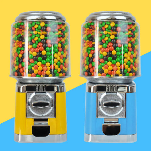 Automatic Candy Dispenser Machine For Home And Shop Use Toy Vending Egg Machine Empty Shell Alloy Body Indoor Commercial Grade Holds Up To 200 Flat Candies 32mm And 600 Coin Capacity Blue And Yellow