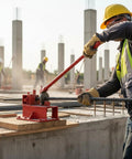 Heavy Duty Manual Rebar Bender Tool For Construction Site And Home Use Extended Handle in action on a job site.