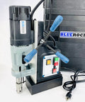 Black 60mm Magnetic Drill With Rock Solid 52 Lb Base Two Speed Reversible Motor Heavy Duty with MT3 arbor kit.