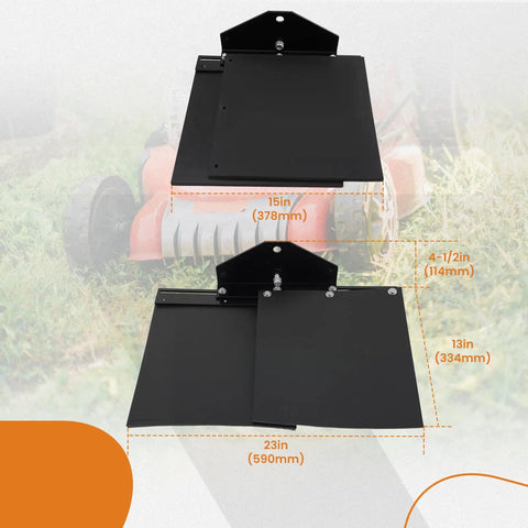 Universal Lawn Striper Kit For Zero Turn Mowers And Garden Tractors Adjustable From 12.63 Inches To 23.26 Inches Built With Heavy Duty Automotive Grade Steel For A Clean Uniform Yard Stripe That Looks Pro, showing dimensions and steel construction.