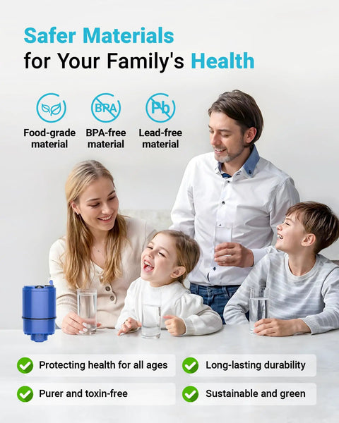 Family enjoying safe water with Faucet Filter Replacement For PUR Plus Water Filtration, RF-9999 Compatible, NSF 42 Certified.