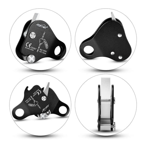 Climbing Ascender Rope Grab For Rock Climbing And Mountaineering Fall Protection Belay Device, Pro Grade 7075 Aluminum