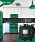 36,000 Amp Whole House Surge Protector for 120/240V shown in modern kitchen setup, compact design for home device protection.