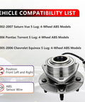 Front Wheel Bearing Hub Assembly With ABS For Chevy Equinox 2005 2006 Pontiac Torrent 2006 Saturn Vue 2002 2007 5 Lug Replacement