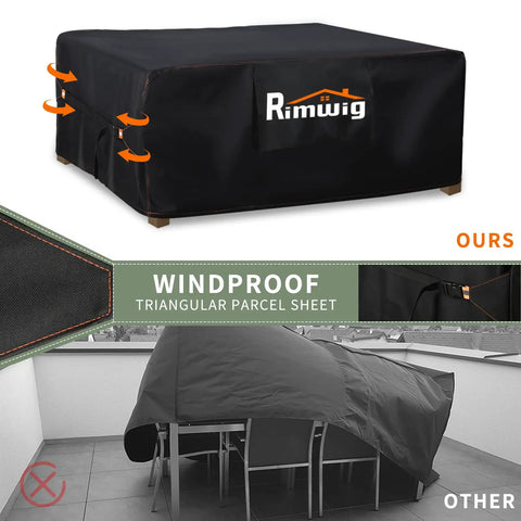 Weatherproof Outdoor Furniture Covers For Sectional Sofa And Table And Chairs, Heavy Duty Waterproof Rectangular Cover 90L X 65W X 28H