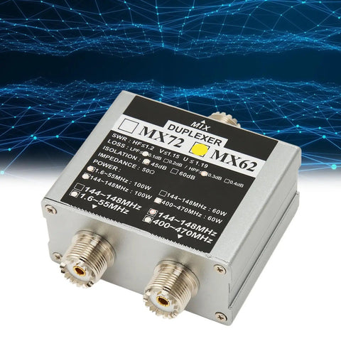 3 Band VHF UHF HF Antenna Combiner With Power Split For DIY Install, Supports 2 Transceivers And 1 Antenna, aluminum alloy