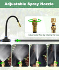 Adjustable spray nozzle from 65.6 Ft Adjustable Drip Irrigation Kit With 20 360 Degree Misting Nozzles For Automatic Garden Watering