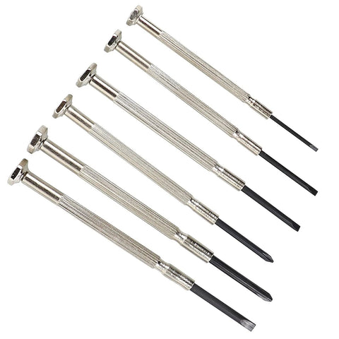 Six Piece Precision Screwdriver Set For Eyeglasses Watches And Electronics With Flat And Phillips Heads In Six Sizes Mini Screwdrivers