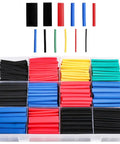 All In One 750 Piece Heat Shrink Tubing Kit With 12 Color Coded Sizes, Waterproof Adhesive Lined Tubes, assorted sizes visible