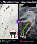Starlight Headliner Kit With 400pcs Fiber Optic RGBW Star Lights For Car Roof Ceiling, comparison of easy hide and tangled wires