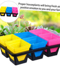 Movable Indoor Plant Pots With 6 Grid Germination Tray For Seedlings And Succulents Hydroponic Grow Tray System Durable Plastic Nursery Kit For Easy Maintenance And Pro Grade Home Garden Setup, 6-color tray