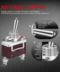 Safety Cover Toggle Switch Guard On Off Red Heavy Duty Rocker Switch 20A 12V DC 15A 250VAC 20A 125VAC 2 Pin SPST For Car Truck Automotive Beefed Up Build Water Resistant Quick Connect Wiring Ideal For Marine Automotive And Off Road Projects brass toggle switch with metal handle and threaded screw mount