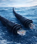 Two Amazon Kilogorge 20ft marine RJ45 Ethernet cables, black, male-to-male connectors.