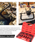 Valve Spring Compressor C Clamp Service Kit with Collet Pusher Adapters and Extension Rods for Motorcycle ATV Car and Small Engines