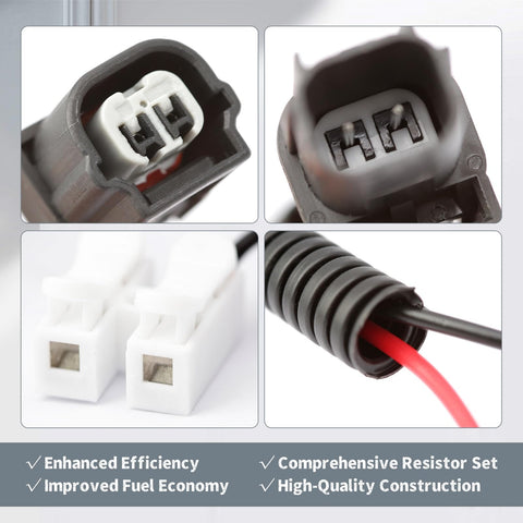 VCM Muzzler Harness Disable Kit Replacement For Honda 3.5L V6 Engine And Acura, close-up of connectors and resistor wires