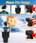 Portable Propane Heater for Golf Carts With Cup Holder Keeps You Toasty In Cold Rounds showing usage steps and control valves