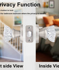Crystal Glass Door Knobs With Lock Satin Nickel Finish For Interior Doors Privacy 3 Pack For Bathroom And Bedroom close-up