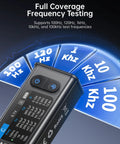 All In One SMD LCR ESR Meter With Tweezer Probes Auto Sort And Compare showing frequency range from 100 Hz to 100 kHz