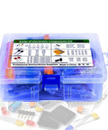 Mega 1500 Piece 7 Value Electronic Component Kit With Ceramic Capacitors Electrolytic Capacitors Resistors Transistors And LED Diodes box
