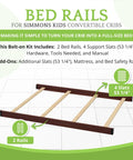 Full Size Conversion Kit Bed Rails For Simmons Kids Convertible Cribs Bolt On Solid Wood Toddler Bed Rails Espresso Truffle Finish