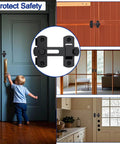 Heavy Duty Barn Door Lock With 180 Degree Flip Latch For Privacy And Child Safety installed on various door types in home settings.