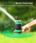 Hand adjusting Gear Drive Sprinkler With Wheeled Base 5 Pattern Adjustable Lawn Sprinkler for precise coverage on a green lawn