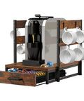 Rustic Brown Coffee Pod Organizer Drawer For Vertuo And Nespresso Keeps 28 Large Or 56 Small Pods Neatly Sorted In Four Columns