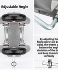 Heavy Duty 6 Inch Gate Wheels With Rubber Tread Carrier Set showing adjustable angle and fixing screws