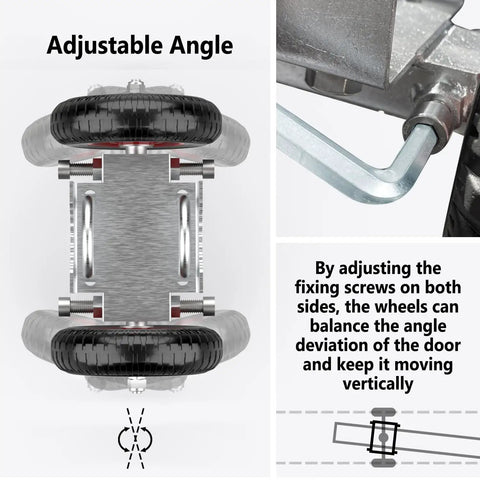 Heavy Duty Six Inch Rolling Gate Wheels Loaded With Double U Bolts And Rust Proof Steel Setup for metal tube gates with adjustable angles.