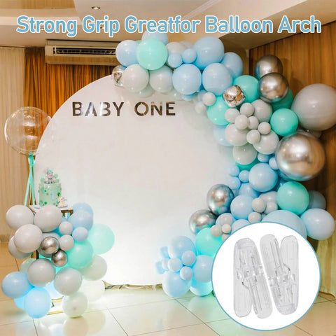 Balloon arch with Heavy Duty Balloon Arch Clip Set 30 Pack Plastic Transparent Spring Clamps 2.4 Inch for parties