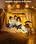 Infrared 1500W Patio Heater For Indoor Outdoor Use With Tabletop Switch IP55 Waterproof Tip Over And Overheat Protection Delivers Quiet Instant Warmth For Patios Decks Or Balconies Up To 330 Sq Ft Black shown in cozy indoors