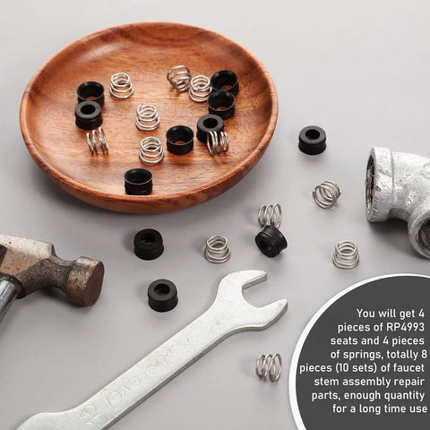 Faucet Repair Seat And Spring Kit Eight Piece Set For Single Handle Faucets Includes Four Seats And Four Springs Stem Assembly