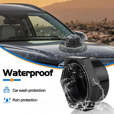 Weatherproof Antenna Mount Cap Cover With O Ring Seal For VHF UHF GMRS CB Radios And NMO Antenna on wet car roof, 2-pack.