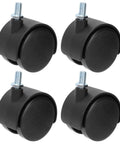 Rcniso Silent Furniture Caster Set with Smooth Bearing for Cabinet Cart, 360 Degree Rotation for Office Use, black wheels.