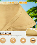 High density mesh HDPE fabric detail for Turquoise Triangle Sun Shade Sail 16x16x16 Ft Outdoor UV Blocking Canopy