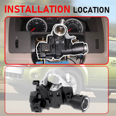 Ignition Lock Housing 989-019 Replacement Bolt In For Ford Escape 2008-2012 installation view on dashboard