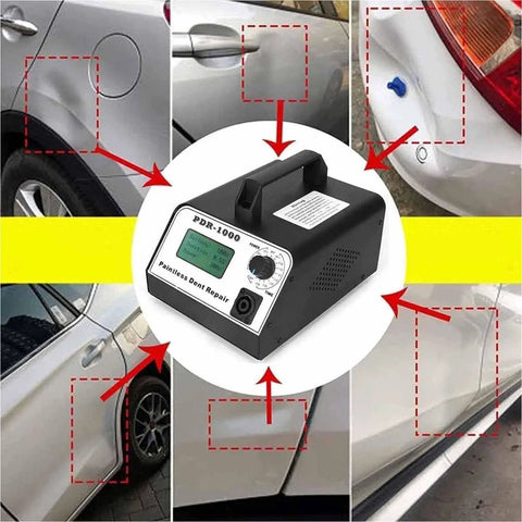 Pro Grade 1000W Car Dent Repair Kit With Digital Control Induction Heating For Paintless Dent Removal showing metal dent repair